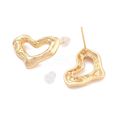 2Pcs Brass Stud Errings EJEW-B058-03G-1