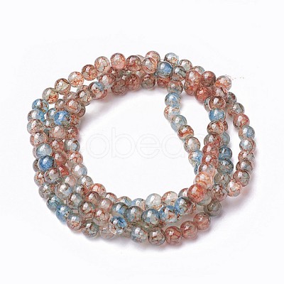 Spray Painted Glass Beads Strands GLAA-A038-B-76-1