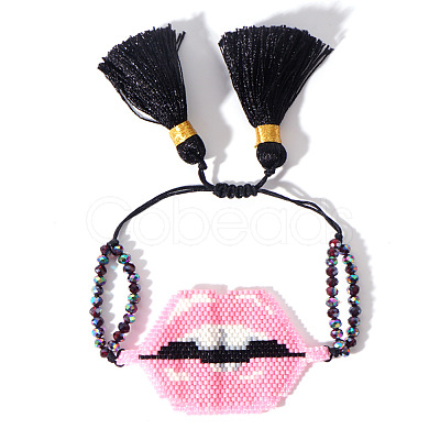 Bohemian Style Handmade Glass Seed Beaded Link Bracelets QQ7911-1-1