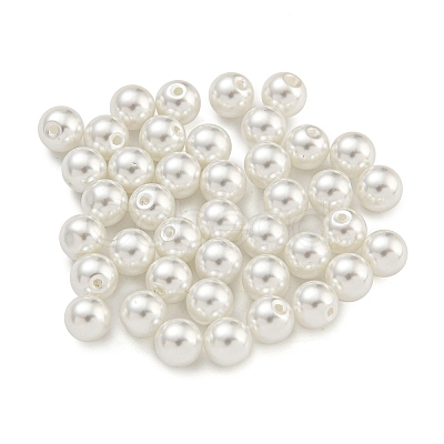 Baking Paint Pearlized Glass Pearl Round Beads HY-S004-01G-1