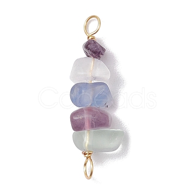 10Pcs 5 Styles Constellation Natural Strawberry Quartz & Amethyst & Obsidian & Fluorite & Rose Quartz Copper Wire Wrapped Chip Beaded Connector Charms PALLOY-JF02905-02-1