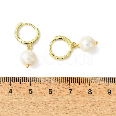 Natural Cultured Freshwater Pearl Hoop Dangle Earrings for Women EJEW-JE07277-1