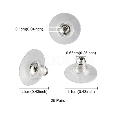 Brass Ear Nuts KK-YW0001-63S-1