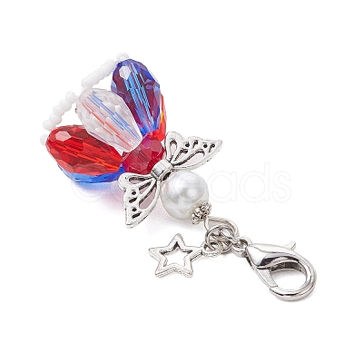 Angel Glass Beaded Pendant Decorations HJEW-MZ00201-03-1