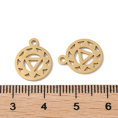 Chakra Ion Plating(IP) 304 Stainless Steel Charms STAS-F300-05G-1