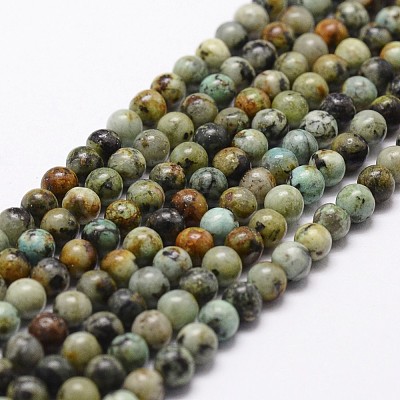 Natural African Turquoise(Jasper) Beads Strands G-D840-90-10mm-1