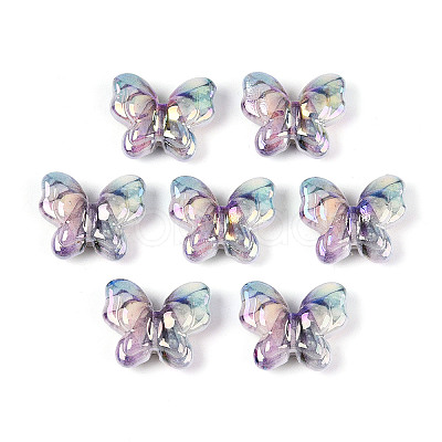UV Plating Printed Opaque Acrylic Beads PACR-N017-05A-1