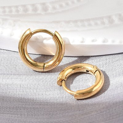 Ion Plating(IP) 304 Stainless Steel Huggie Hoop Earrings EJEW-G272-01-8mm-G-1