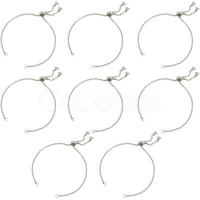 Nbeads 12Pcs 304 Stainless Steel Rolo Chain Slider Bracelet Making AJEW-NB0003-63-1