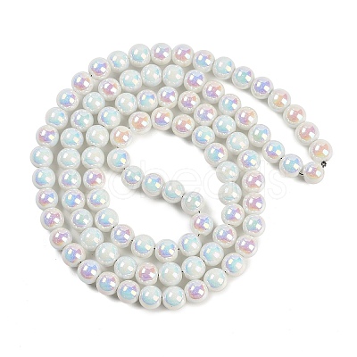 Baking Paint Electroplate Glass Beads Strands GLAA-G120-01A-1