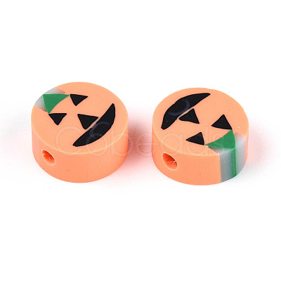 Halloween Handmade Polymer Clay Beads CLAY-T022-15C-1