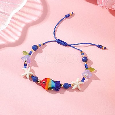 Glass Braided Beaded Bracelets BJEW-MZ00301-02-1