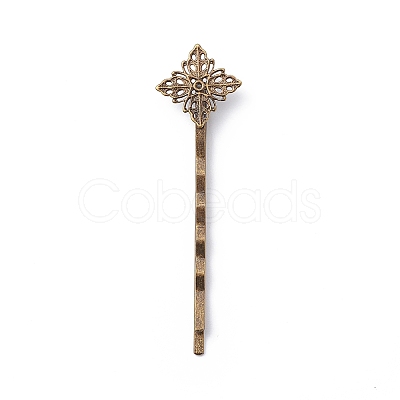 Brass Hair Bobby Pin Findings X-HJEW-H009-AB-1