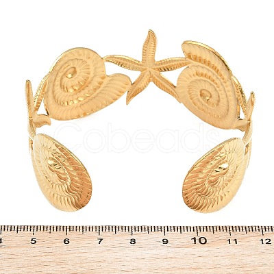 Summer Beach 304 Stainless Steel Open Cuff Bangles SA-CBA9AC8-03G-1