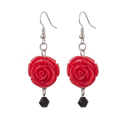 Resin Dangle Earrings EJEW-JE06013-S-1