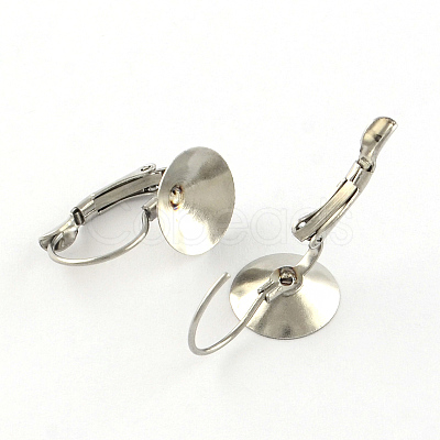 Smooth Surface 304 Stainless Steel Leverback Earring Findings STAS-R063-102-1