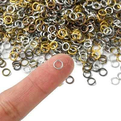 1200Pcs 6 Colors Iron Open Jump Rings IFIN-YW0003-04-1