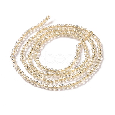 Transparent Electroplate Glass Beads Strands GLAA-H021-01A-PL02-1