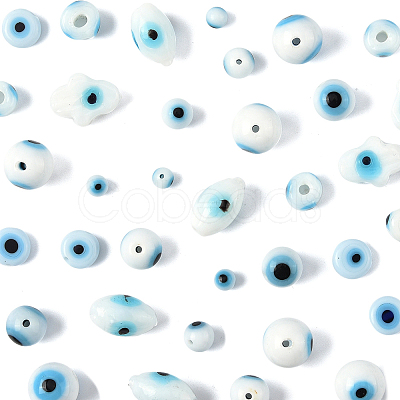 80Pcs 8 Styles Handmade Lampwork Evil Eye Beads LAMP-FS0001-38A-1