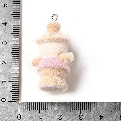 Flocky Opaque Resin Pendants RESI-G108-01A-1
