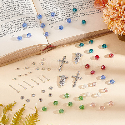 DIY Rosary Beaded Style Necklaces Bracelet Making Finding Kit DIY-AR0003-72-1