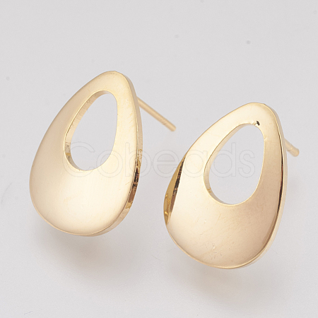 Brass Stud Earring Findings KK-Q750-038G-1