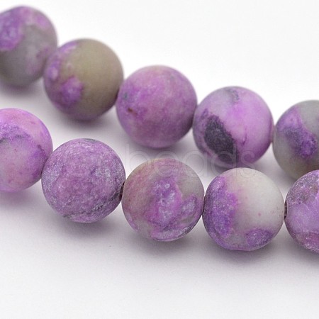 Natural & Dyed Gemstone Round Beads Strands G-D661-6mm-1-1