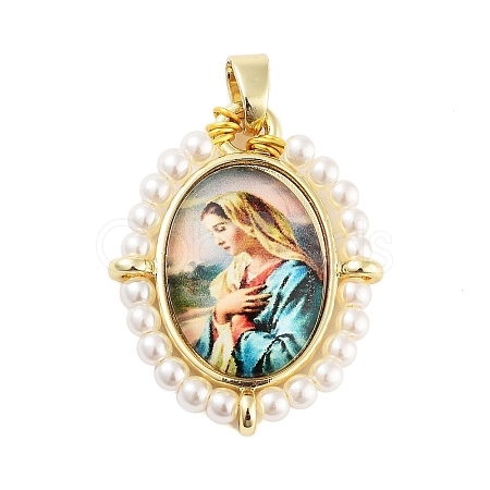 Rack Plating Brass Enamel Pendants KK-C056-07G-02-1