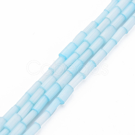 Glass Silk Stain Style Beads Strands GLAA-N047-001B-01-1