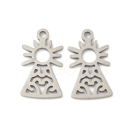 201 Stainless Steel Laser Cut Pendants STAS-P428-10P-02-1