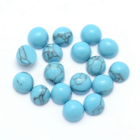 Synthetic Turquoise Cabochons G-P393-R13-4mm-1