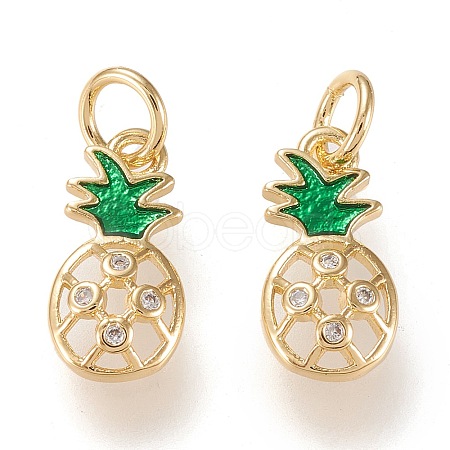 Brass Micro Pave Clear Cubic Zirconia Charms LS-ZIRC-K086-01G-1