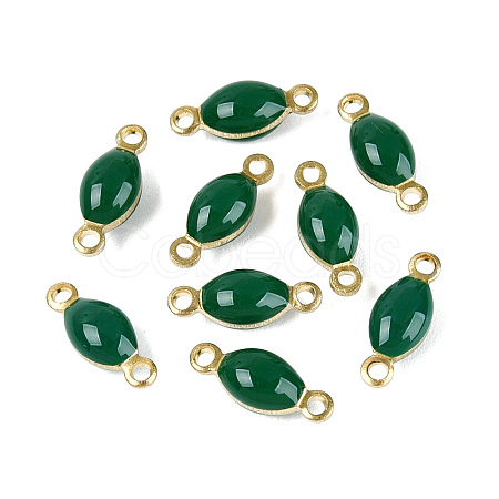Antique Bronze Plated Brass Enamel Oval Links connectors X-KK-Q570-06C-1