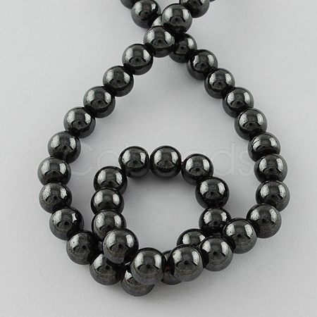 Magnetic Synthetic Hematite Beads Strands G-Q893-4mm-1