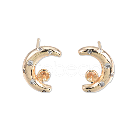 Brass Stud Earring Findings KK-N232-436-1