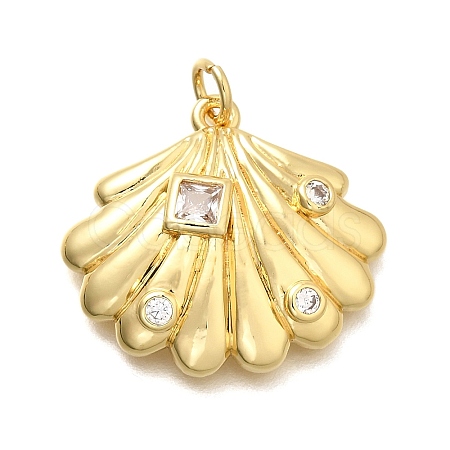 Brass Micro Pave Cubic Zirconia Pendants KK-S508-38G-1