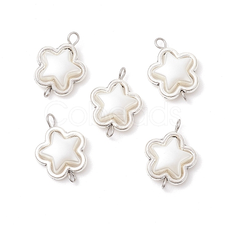 Alloy & ABS Plastic Imitation Pearl Star Connector Charms PALLOY-JF03871-1