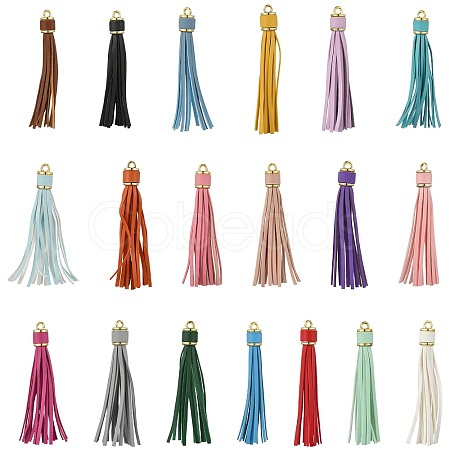 20Pcs 20 Styles Imitation Leather Tassel Pendants FIND-CJ0003-35-1