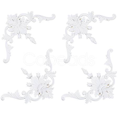 PU Flower Carved Corner Decor AJEW-WH0709-423-1