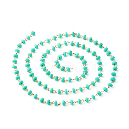 Handmade Polymer Clay Beaded Chain AJEW-JB00999-04-1