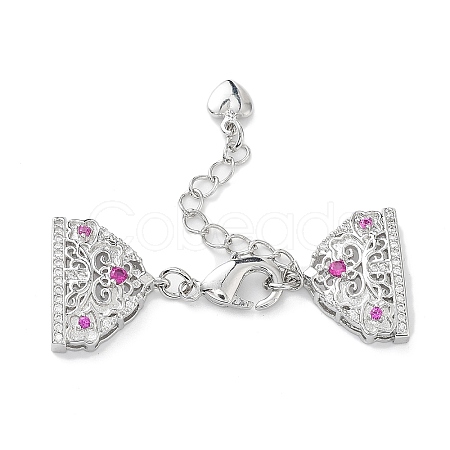 Brass Micro Pave Cubic Zirconia Chain Extender with Glass KK-G474-10P-02-1