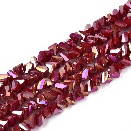 Electroplate Opaque Glass Beads Strands GLAA-N022-4mm-15-1