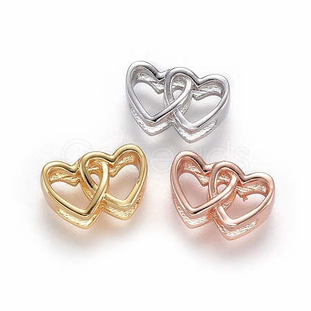Brass Slide Charms ZIRC-F094-43-RS-1