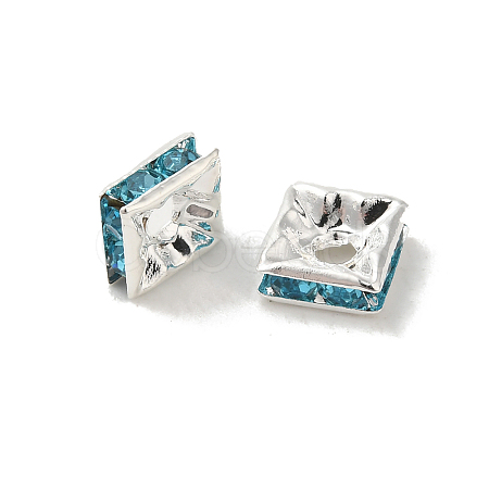 Brass Rhinestone Spacer Beads X-RSB072-13S-1