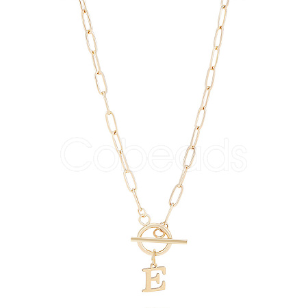 304 Stainless Steel Letter Pendant Necklaces NJEW-LP0001-52E-G-1