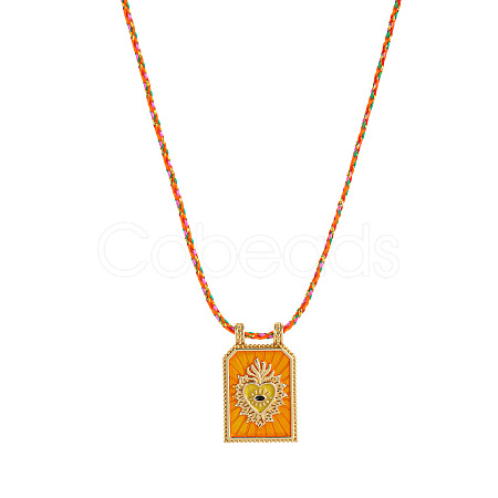 Brass and Enamel Pendant Necklaces FS-WG2CA9F-06-1