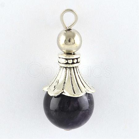 Natural Amethyst Pendants G-Q459-02B-1