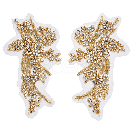 1 Pair Polyester Embroidery on Clothing Patches DIY-FG0008-15A-1