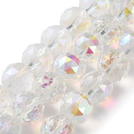 Transparent Electroplate Glass Beads Strands EGLA-N002-34E-H01-1