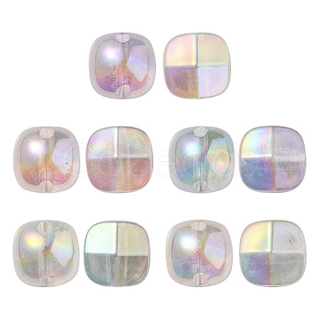 UV Plating Luminous Transparent Acrylic Beads OACR-P010-01-1